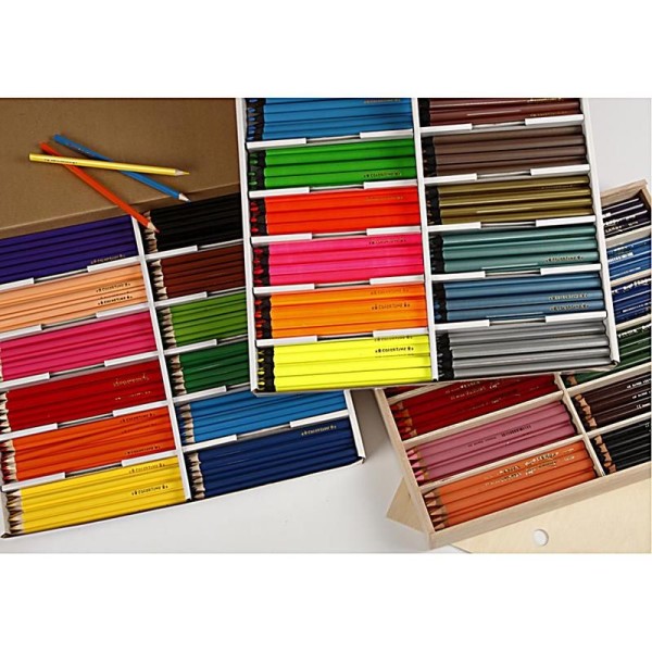Crayons de couleur Colortime - Achat en gros, mine: 3+4+5 mm, 576 assortis, Couleurs assorties - Photo n°1