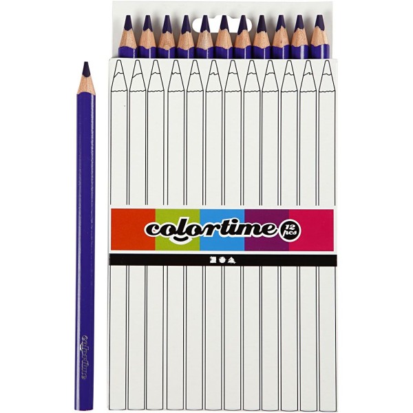 Crayons de couleur Colortime, mine: 5 mm, 12 pièces, violet - Photo n°1