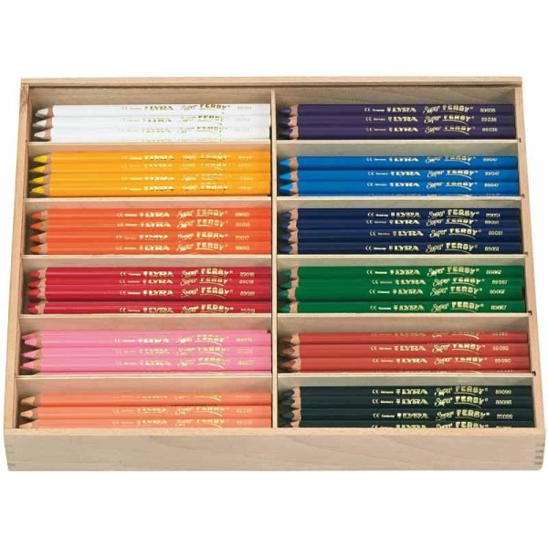 Crayons de couleur Lyra Super Ferby 1, L: 18 cm, mine: 6,25 mm, 144 pièces, Couleurs assorties - Photo n°1