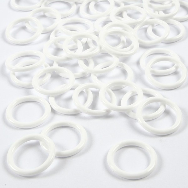 Bagues en plastique 19 mm - Blanc - 50 pcs - Photo n°1