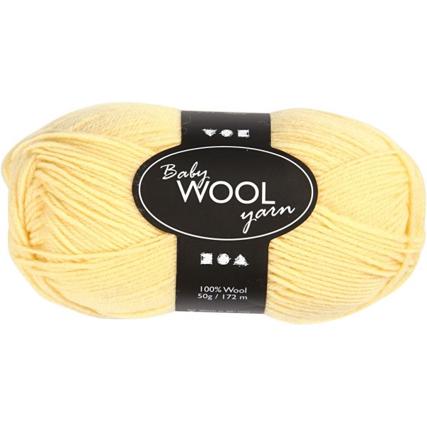 Pelote de laine très douce pour bébé, L: 172 m, 50 gr, jaune clair - Photo n°1
