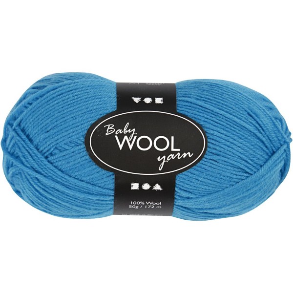 Pelote de laine très douce pour bébé, L: 172 m, 50 gr, bleu azur - Photo n°1