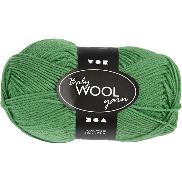 Pelote de laine très douce pour bébé, L: 172 m, 50 gr, vert