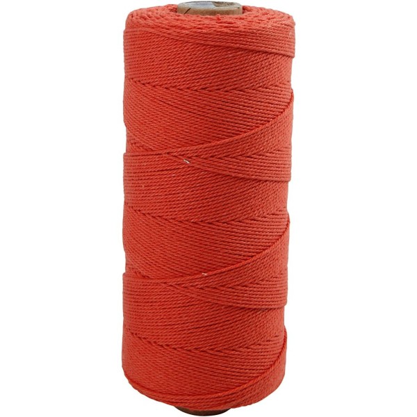 Ficelle de coton, L: 315 m, ép. 1 mm, 220 gr, orange - Photo n°1