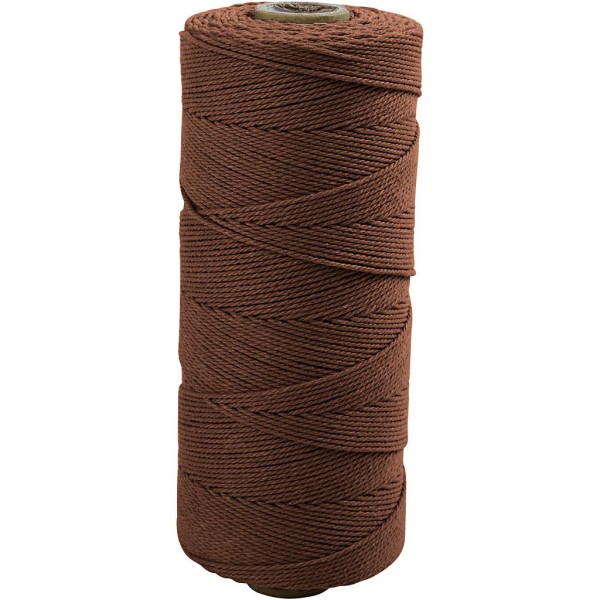 Ficelle de coton, L: 315 m, ép. 1 mm, 220 gr, brun - Photo n°1