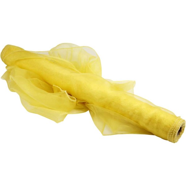 Tissu d'organza, l: 50 cm, 10 m, jaune - Photo n°1