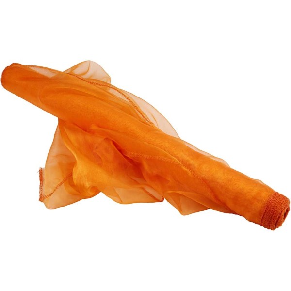 Tissu d'organza, l: 50 cm, 10 m, orange - Photo n°1