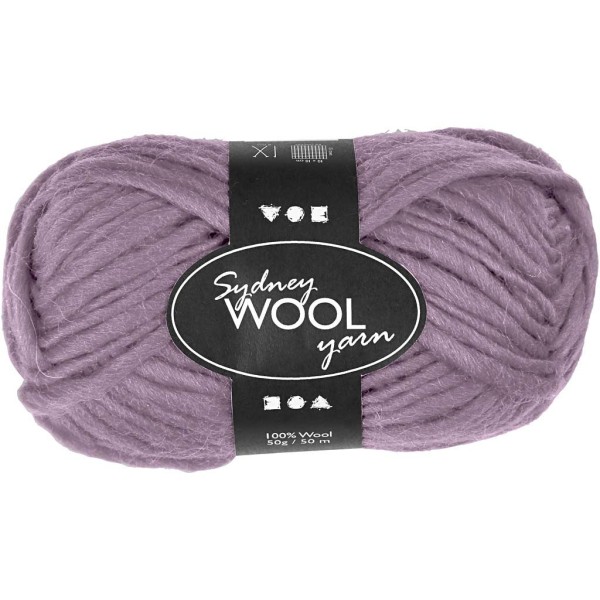 Pelote de laine Sydney, L: 50 m, 50 gr, violet - Photo n°1