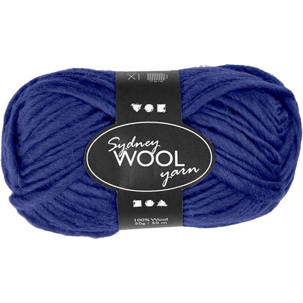 Pelote de laine Sydney, L: 50 m, 50 gr, bleu - Photo n°1