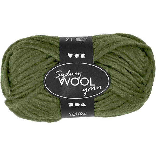 Pelote de laine Sydney, L: 50 m, 50 gr, vert - Photo n°1