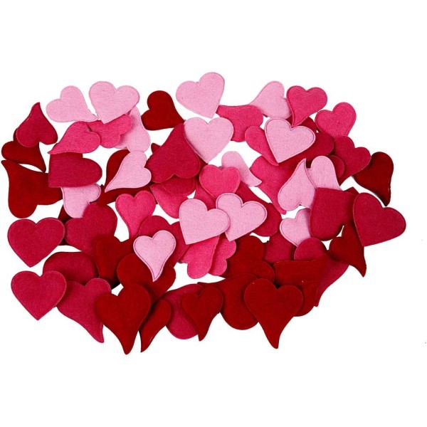 Coeurs en feutrine rembourrés - 4 couleurs - 3 à 4 cm - 160 pcs - Photo n°1