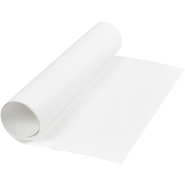 Papier imitation cuir - 50 cm x 1 m - Blanc - Photo n°1