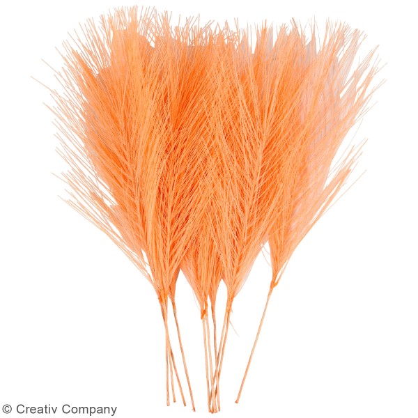 Plumes artificielles orange en polyester - 15 cm - 10 pcs - Photo n°2