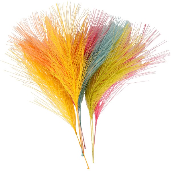 Assortiment de plumes artificielles en polyester - 5 couleurs - 15 x 8 cm - Photo n°1