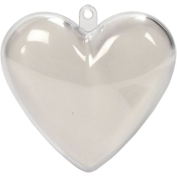 Coeur transparent à suspendre - 6,5 cm - 10 cm - Photo n°1
