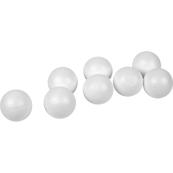 Boules en polystyrène, d: 4 cm, 100 pièces, blanc - Photo n°1
