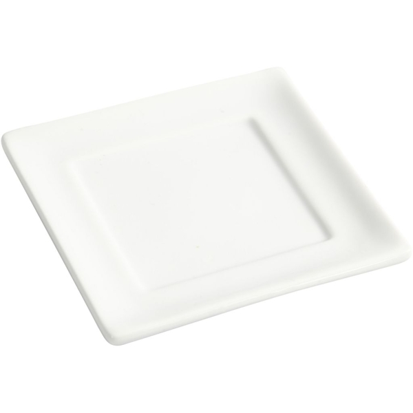 Petits plats, dim. 9,5x9,5 cm, 12 pièces, blanc - Photo n°1