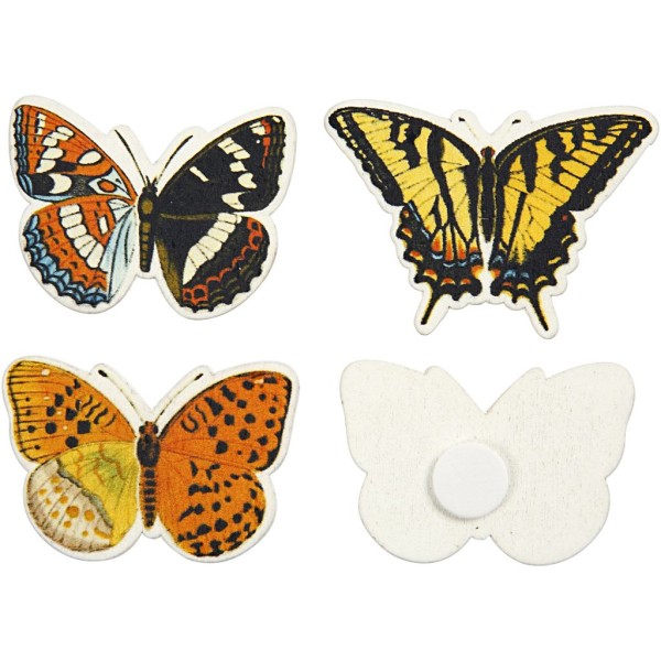 Papillons, dim. 45x33 mm, 75 assortis - Photo n°1