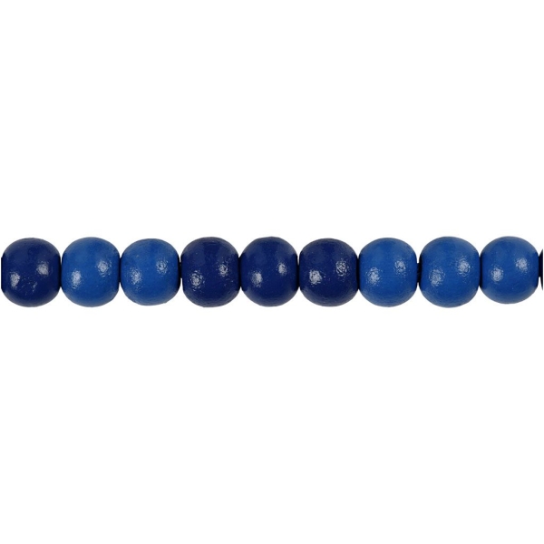 Perles en bois - Bleu  - 8 mm - 80 pcs - Photo n°3