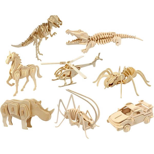 Puzzle d'animaux 3D en bois à customiser - Ma Petite Mercerie