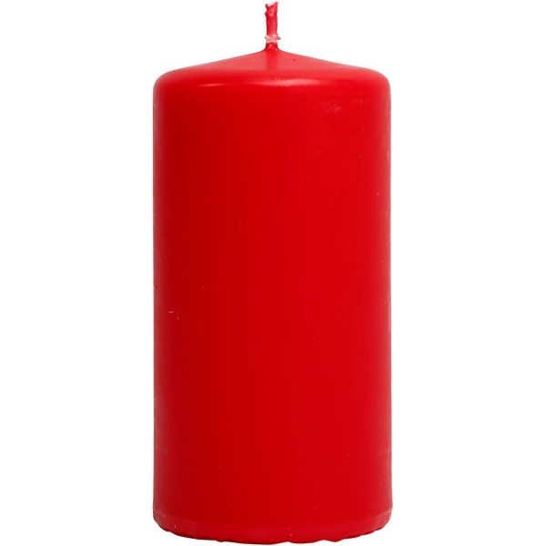Bougies cylindriques - Rouge - 50 x 100 mm - 6 pcs - Photo n°1