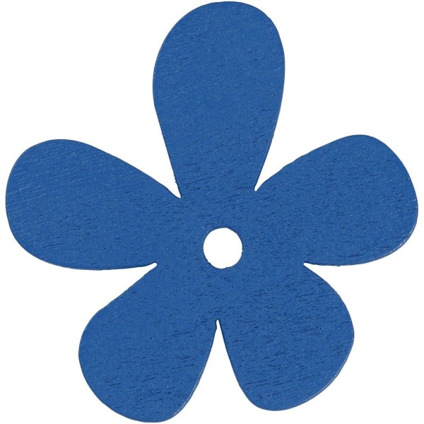 Fleur, dim. 57x51 mm, ép. 2 mm, 10 pièces, bleu foncé - Photo n°1