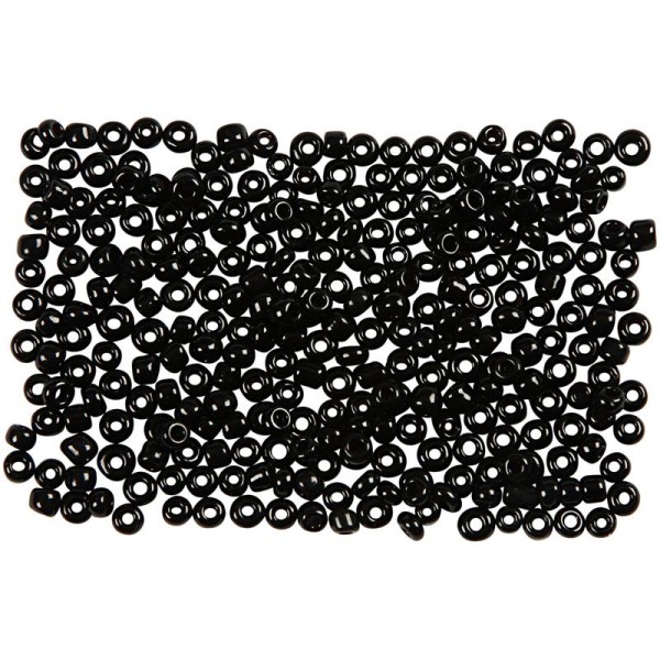 Perles de rocaille - Noir - 2 mm - 25 gr - Photo n°1