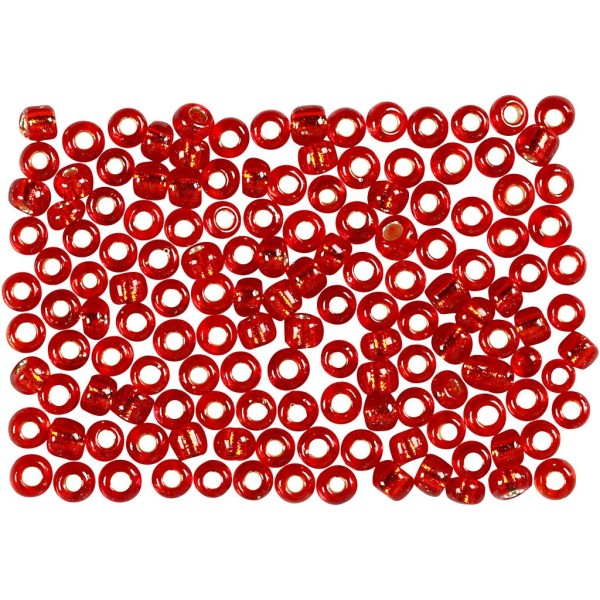 Perles de rocaille Rouge métallique - Dim. 8/0 - 25 g - Photo n°1