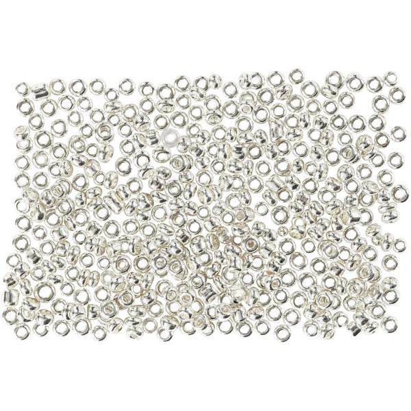 Perles de rocaille 15/0 - Argent métallisé - 500 g - Photo n°1
