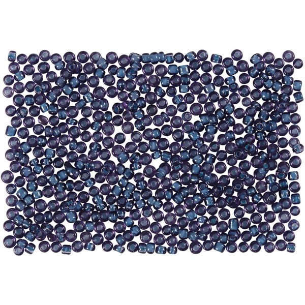 Rocailles, dim. 15/0, d: 1,7 mm, 500 gr, bleu foncé - Photo n°1