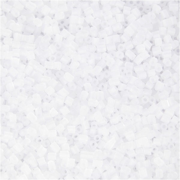 Perles de rocaille, dim. 15/0, d: 1,7 mm, 500 gr, blanc - Photo n°1