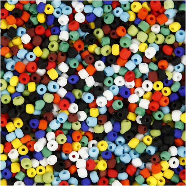 Mix de perles rocailles, dim. 6/0, d: 4 mm, 500 gr, Couleurs assorties - Photo n°1