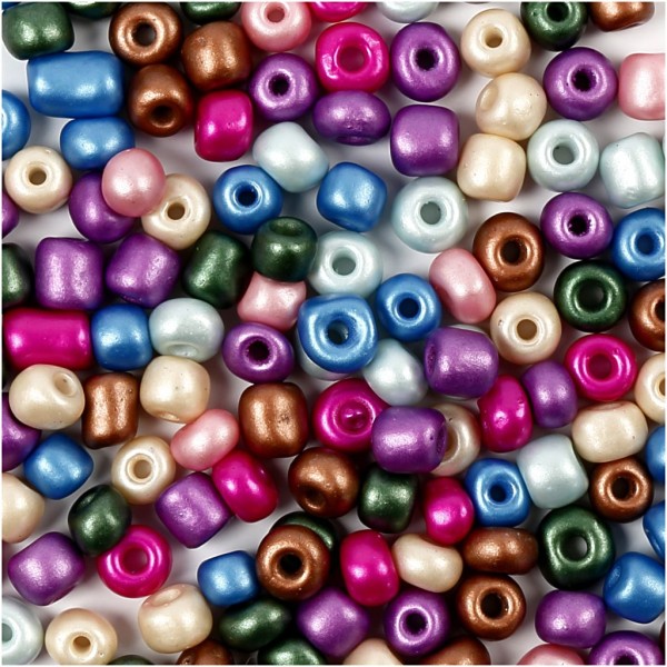 Mix de perles rocaille, dim. 4/0, d: 5 mm, 500 gr, couleurs métalliques - Photo n°1