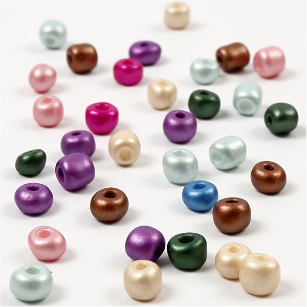 Mix perles de rocaille, dim. 4/0, d: 5 mm, 80 gr, couleurs métalliques - Photo n°1