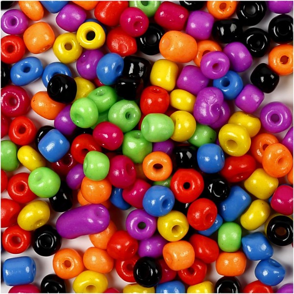Mix perles de rocaille, dim. 4/0, d: 5 mm, 500 gr, couleurs franches - Photo n°1