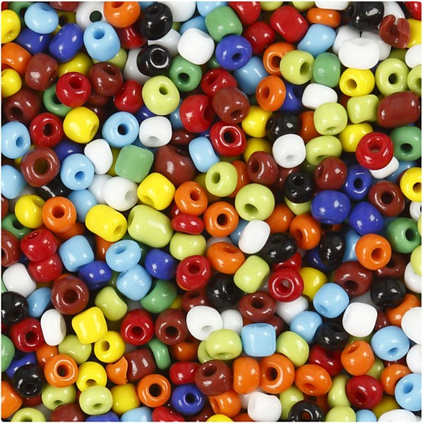 Mix de perles rocailles, dim. 6/0, d: 4 mm, 1000 gr, Couleurs assorties - Photo n°1