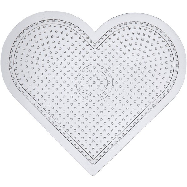 Plaque coeur pour perles à repasser Midi - Transparente - 15 x 10 cm - 10 pcs - Photo n°1