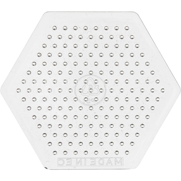 Plaque transparente pour perles à repasser Midi - Hexagone - 7,5 cm - Photo n°1