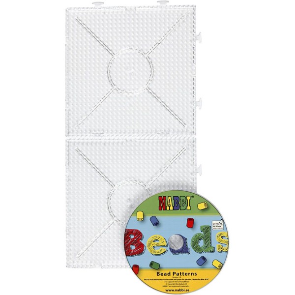 Plaques carrées emboîtables pour perles à repasser Midi - Transparente - 15 x 15 cm - 2 pcs - Photo n°1