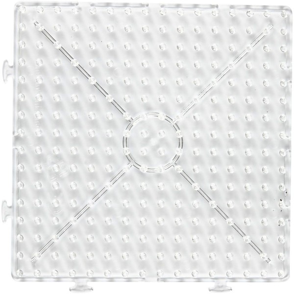 Plaque carrée pour perles à repasser Maxi - Transparente - 15 x 15 cm - 1 pce - Photo n°1