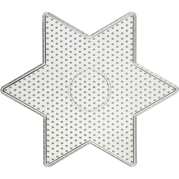 Plaque à picots transparente pour perles à repasser Midi - Etoile - 15 x 15 cm - Photo n°1