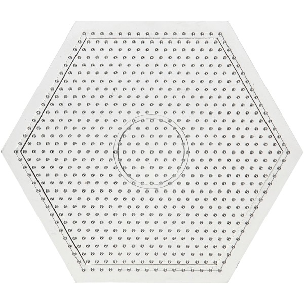 Plaque à picots transparente pour perles à repasser Midi - Hexagone - 15 x 15 cm - Photo n°1