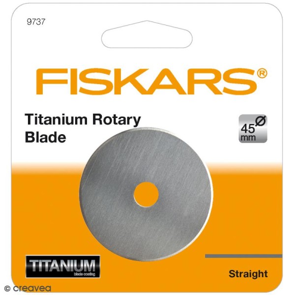 Lame titanium pour cutter rotatif Fiskars - Coupe droite - 45 mm - Photo n°1
