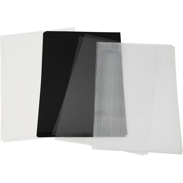 Feuilles de plastique dingue - Noir et transparent - 20 x 30 cm - 4 pcs - Photo n°1