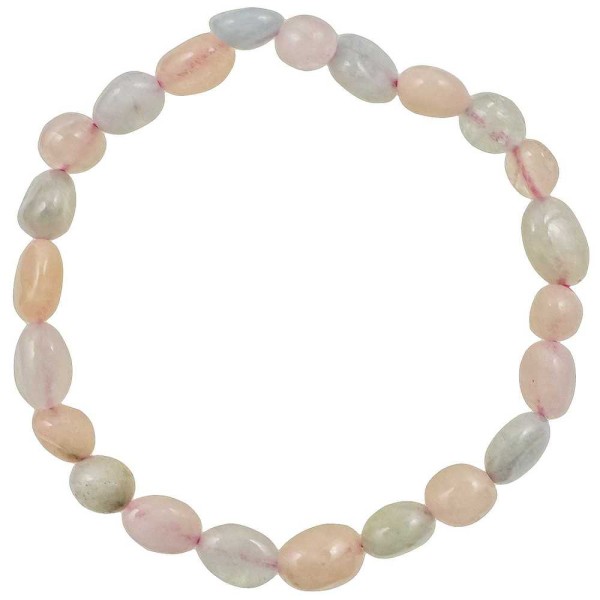 Bracelet en morganite (béryl) - Perles pierres roulées mini. - Photo n°1