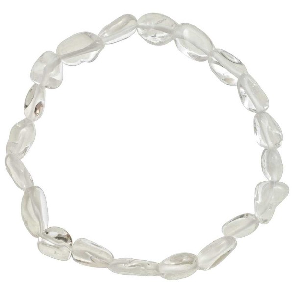 Bracelet en cristal de roche extra - Perles pierres roulées mini. - Photo n°1