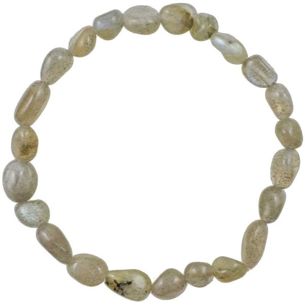Bracelet en labradorite - Perles pierres roulées mini. - Photo n°1