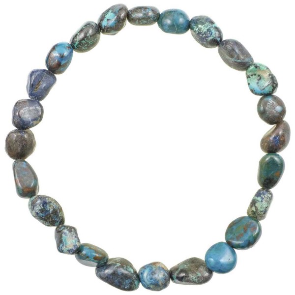 Bracelet en chrysocolle - Perles pierres roulées mini. - Photo n°1