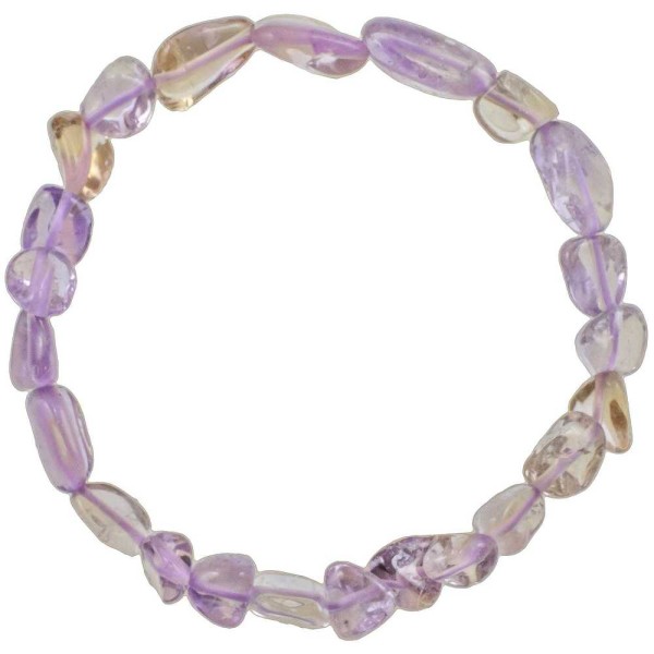 Bracelet en amétrine - Perles pierres roulées mini. - Photo n°1