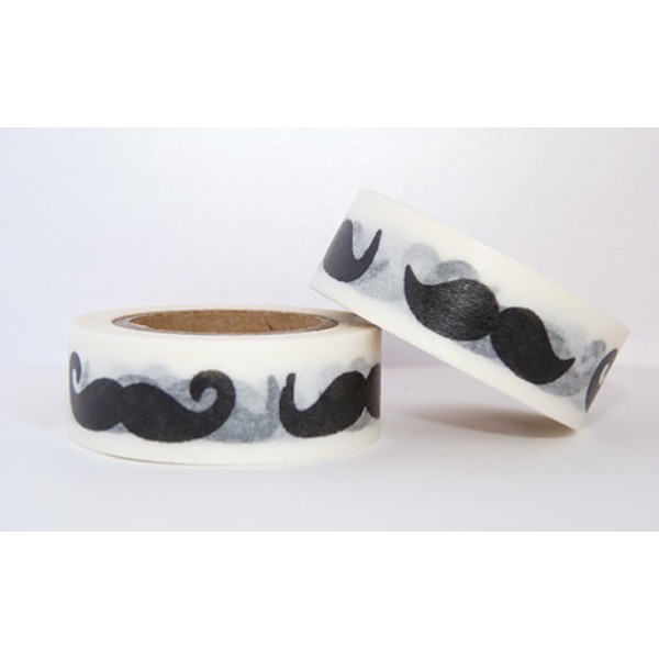 Masking tape moustaches noires 15mm x 10m - Photo n°1